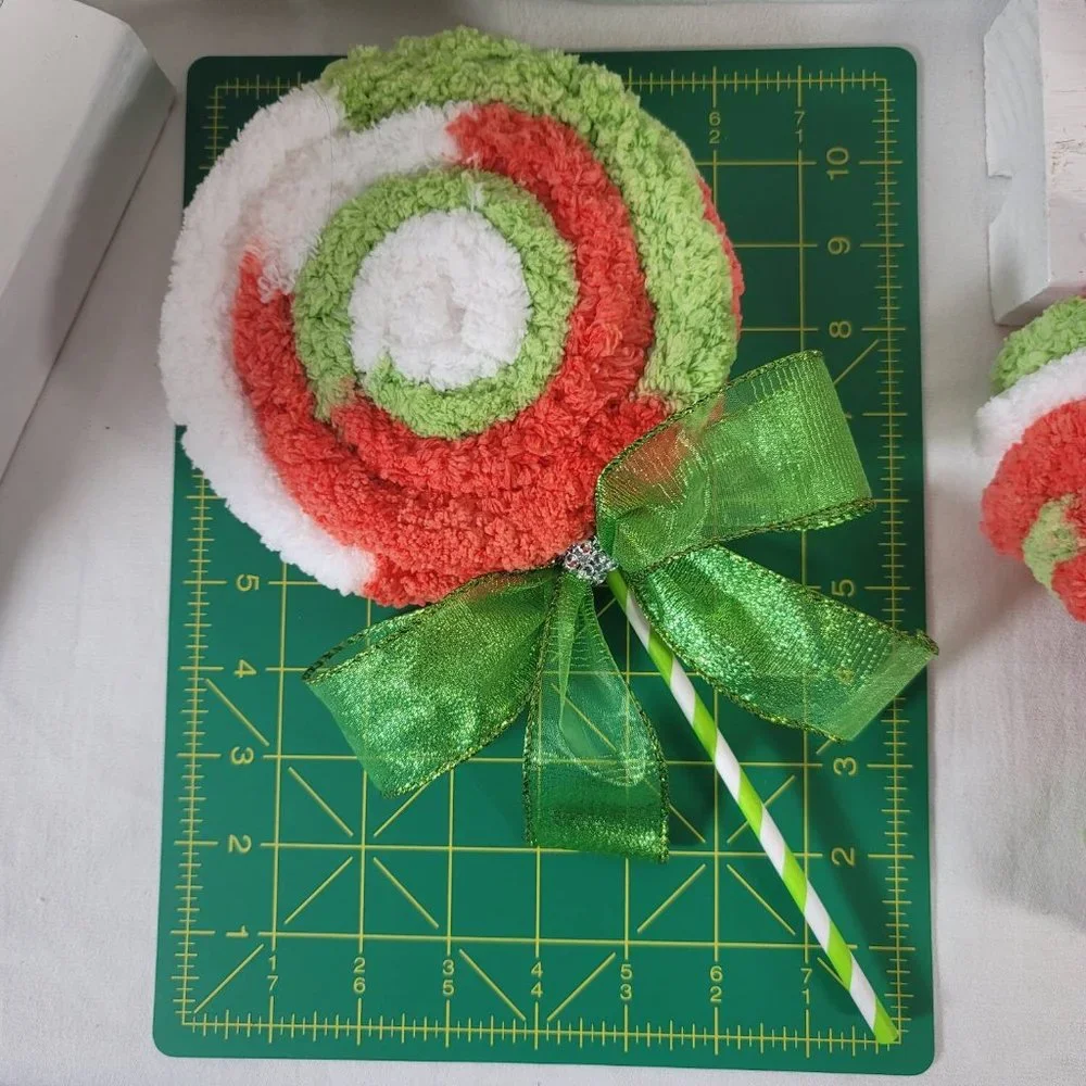 Decorative Chunky Yarn Christmas Lollipops,  Yarn Lollipops‎ - Set of 2